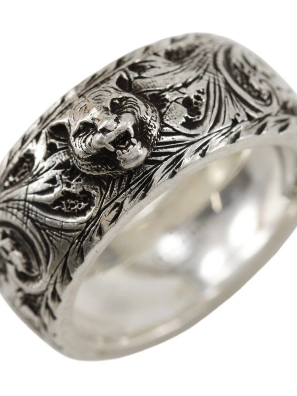 GUCCI Taiga head Ring Silver925 #9.0(US Size) 11.2g mens